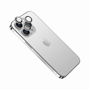 FIXED ochranná skla čoček fotoaparátů pro Apple iPhone 15 Pro/15 Pro Max, stříbrná - FIXGC2-1202-SL