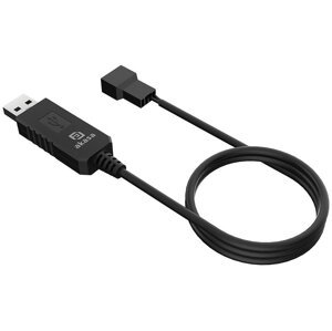 Akasa kabel USB na 3-pin / 4-pin, 5V na 12V adaptér pro ventilátory, 60 cm - AK-CBFA10-60BK