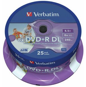 Verbatim DVD+R Printable DL 8x 8,5GB spindle 25ks - 43667