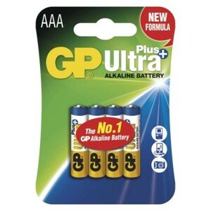 Alkalická baterie GP Ultra Plus LR03 (AAA), blistr  4 ks; 1017114000
