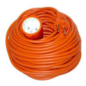 Solight prodlužovací kabel - spojka, 1 zásuvka, oranžová, plochá, 30m; PS28