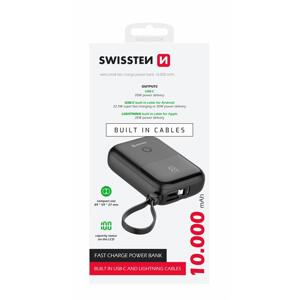 Swissten power bank 10000 mAh 22,5W s integrovanými kabely USB-C A Lightning; 22013931