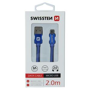 Swissten USB/microUSB 2m, modrý; 71522308