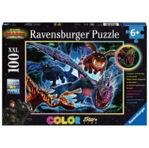 RAVENSBURGER Svítící puzzle Jak vycvičit draka III XXL 100 dílků; 13710