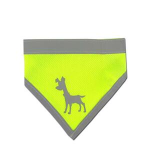 Alcott reflexní šátek pro psy, žlutý, velikost M; AC-01380
