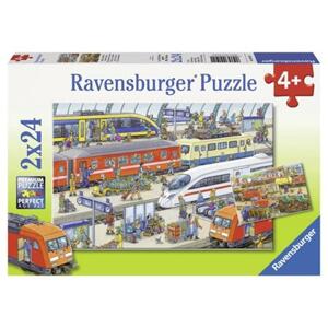 RAVENSBURGER Puzzle Rušné vlakové nádraží 2x24 dílků; 7834