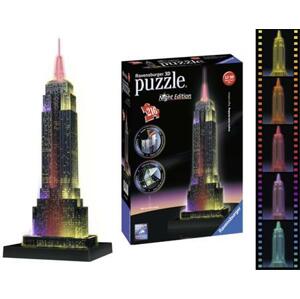 RAVENSBURGER Svítící 3D puzzle Noční edice Empire State Building 216 dílků; 6125