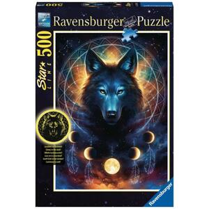 RAVENSBURGER Svítící puzzle Měsíční vlk 500 dílků; 125334