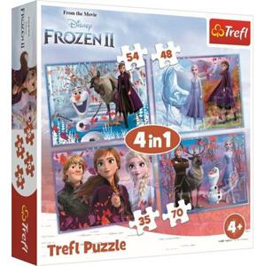 TREFL Puzzle Ledové království 2: Cesta do neznáma 4v1 (35,48,54,70 dílků); 129718