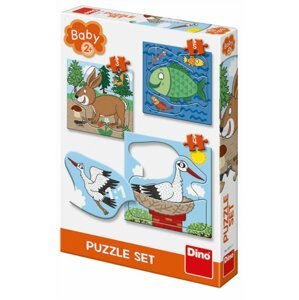 DINO Baby puzzle Zvířátka: Kde žijí? 3v1 (3,4,5 dílků); 122410