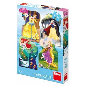 DINO Puzzle Disney princezny 4x54 dílků; 122462