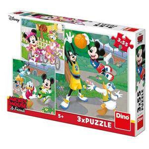 DINO Puzzle Mickey Mouse a kamarádi 3x55 dílků; 125609