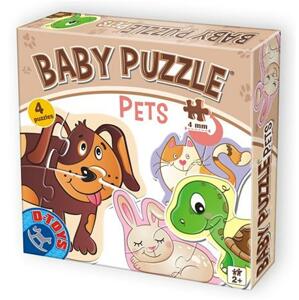 D-TOYS Baby puzzle Domácí mazlíčci 4v1 (2-4 dílky); 124453