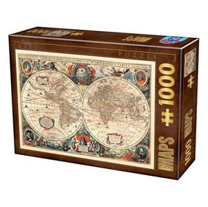 D-TOYS Puzzle Antická mapa světa 1000 dílků; 125556