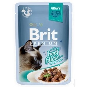 Brit Premium Cat D Fillets in Gravy With Beef 85g; 88130