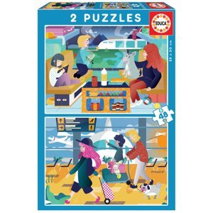 EDUCA Puzzle Cestování 2x48 dílků; 134581
