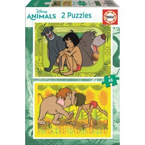 EDUCA Puzzle Kniha džunglí: S přáteli 2x48 dílků; 137340