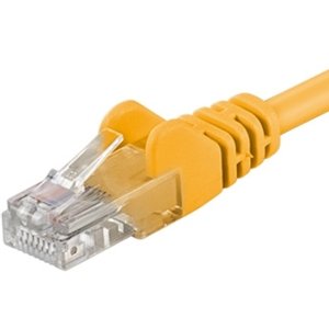 PremiumCord Patch kabel UTP RJ45-RJ45 level 5e 0.5m žlutá; sputp005Y
