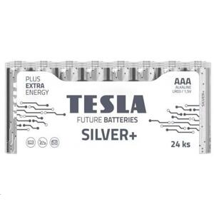 Tesla SILVER+ alkalická baterie AAA (LR03, mikrotužková, blister) 24 ks; AAA SILVER+