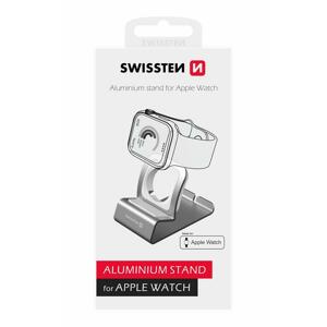 Swissten Hliníkový stojánek pro Apple Watch, stříbrný; 25005100