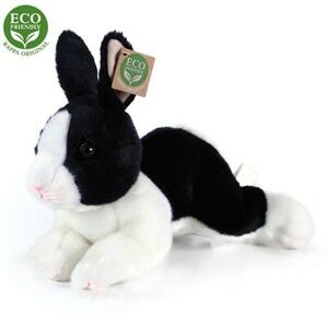 Rappa Plyšový králík bílo-černý ležící 23 cm ECO-FRIENDLY; 450134