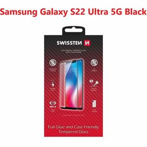 Swissten sklo full glue, color frame, case friendly Samsung S908B Galaxy S22 ultra 5G černé; 54501813