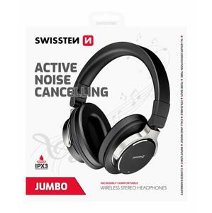Swissten bluetooth stereo sluchátka jumbo ANC černá; 52510700