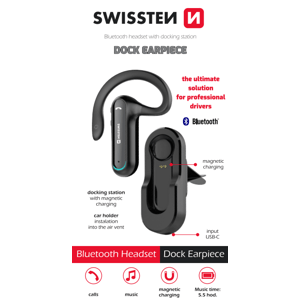 Swissten bluetooth headset dock earpiece; 51204000