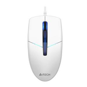 A4tech N-530S, podsvícená kancelářská myš, 1200 DPI, USB, bílá; N-530S-WH
